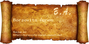 Borzovits Ágnes névjegykártya